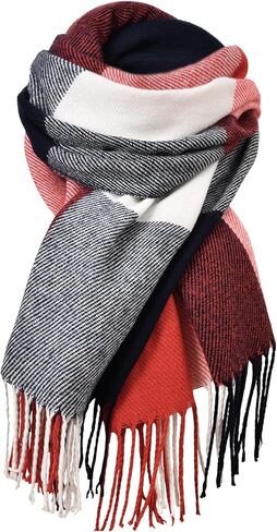 Scarf for Women, Women's Fall Winter Scarfs, Cashmere Feel Blanket Scarf, Classical Scottish Checked Long Shawl Wraps in Saudi Arabia