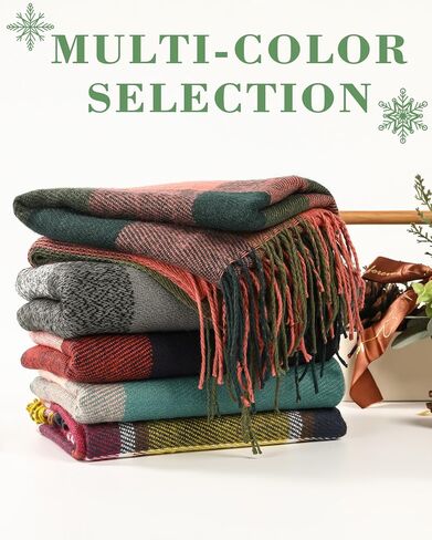 Scarf for Women, Women's Fall Winter Scarfs, Cashmere Feel Blanket Scarf, Classical Scottish Checked Long Shawl Wraps in Saudi Arabia