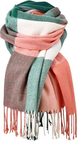 Scarf for Women, Women's Fall Winter Scarfs, Cashmere Feel Blanket Scarf, Classical Scottish Checked Long Shawl Wraps in Saudi Arabia