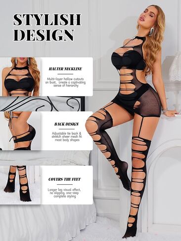 Buitifo Woman Lingerie Bodysuit Sexy Chemise Nightwear Mesh Top in Saudi Arabia