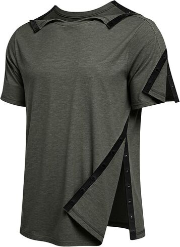 Post Shoulder Surgery Shirts for Men Women Unisex After Rotator Cuff Surgery Shirt Snap Access Recovery Hospital Shirt in Kuwait