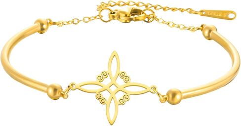الساحرات عقدة سوار سلتيك عقدة الثلاثي آلهة خلخال نودو دي بروجا حظا سعيدا Triquetra Trinity Wiccan تميمة مجوهرات الأيرلندية هدايا ساحرة للنساء in Kuwait
