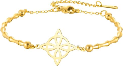 الساحرات عقدة سوار سلتيك عقدة الثلاثي آلهة خلخال نودو دي بروجا حظا سعيدا Triquetra Trinity Wiccan تميمة مجوهرات الأيرلندية هدايا ساحرة للنساء in Kuwait