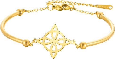 الساحرات عقدة سوار سلتيك عقدة الثلاثي آلهة خلخال نودو دي بروجا حظا سعيدا Triquetra Trinity Wiccan تميمة مجوهرات الأيرلندية هدايا ساحرة للنساء in Kuwait