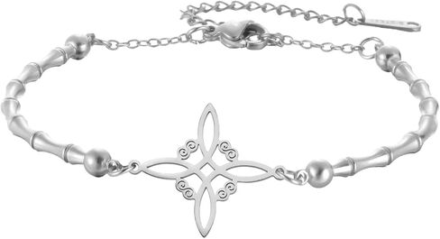 الساحرات عقدة سوار سلتيك عقدة الثلاثي آلهة خلخال نودو دي بروجا حظا سعيدا Triquetra Trinity Wiccan تميمة مجوهرات الأيرلندية هدايا ساحرة للنساء in Kuwait