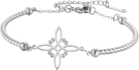 الساحرات عقدة سوار سلتيك عقدة الثلاثي آلهة خلخال نودو دي بروجا حظا سعيدا Triquetra Trinity Wiccan تميمة مجوهرات الأيرلندية هدايا ساحرة للنساء in Kuwait