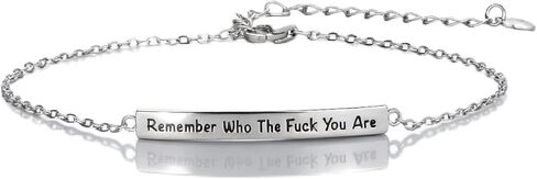 Remember Who The f You Are Bracelet 925 Sterling Silver Remember Who You Are Bracelet Inspirational Jewelry Gifts for Women in Saudi Arabia