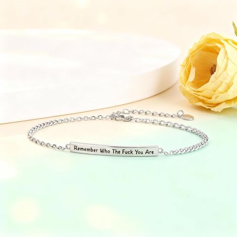 Remember Who The f You Are Bracelet 925 Sterling Silver Remember Who You Are Bracelet Inspirational Jewelry Gifts for Women in Saudi Arabia