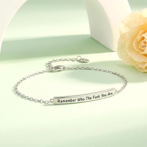 Remember Who The f You Are Bracelet 925 Sterling Silver Remember Who You Are Bracelet Inspirational Jewelry Gifts for Women in Saudi Arabia