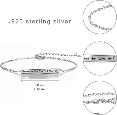 Remember Who The f You Are Bracelet 925 Sterling Silver Remember Who You Are Bracelet Inspirational Jewelry Gifts for Women in Saudi Arabia