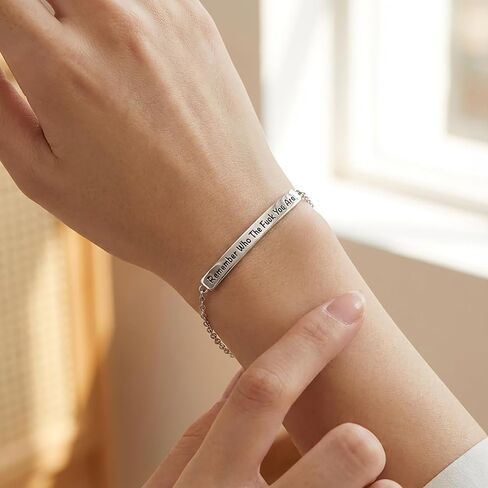 Remember Who The f You Are Bracelet 925 Sterling Silver Remember Who You Are Bracelet Inspirational Jewelry Gifts for Women in Saudi Arabia