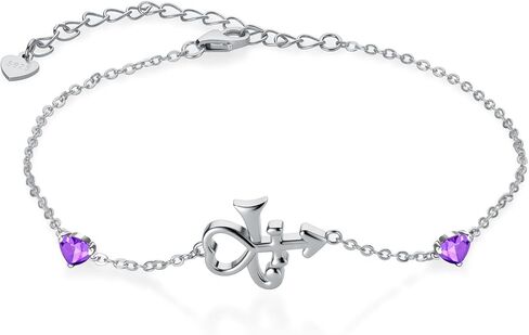 Prince Symbol Bracelet 925 Sterling Silver Purple Prince Jewelry Gifts for Women Music Fans Souvenir Accessories in Kuwait