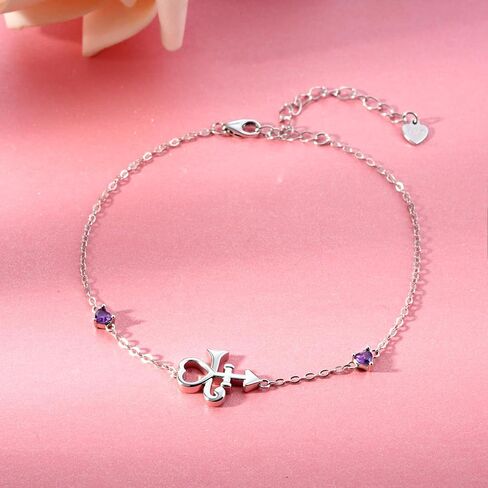 Prince Symbol Bracelet 925 Sterling Silver Purple Prince Jewelry Gifts for Women Music Fans Souvenir Accessories in Kuwait