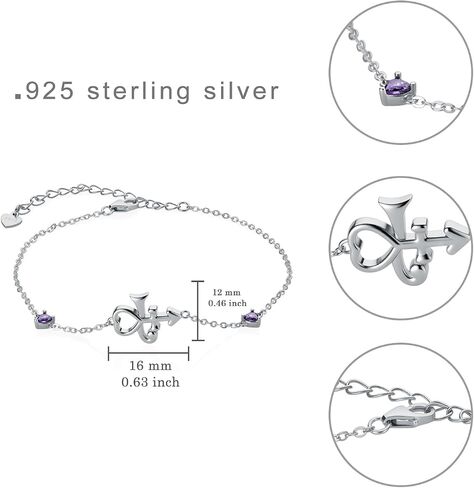 Prince Symbol Bracelet 925 Sterling Silver Purple Prince Jewelry Gifts for Women Music Fans Souvenir Accessories in Kuwait