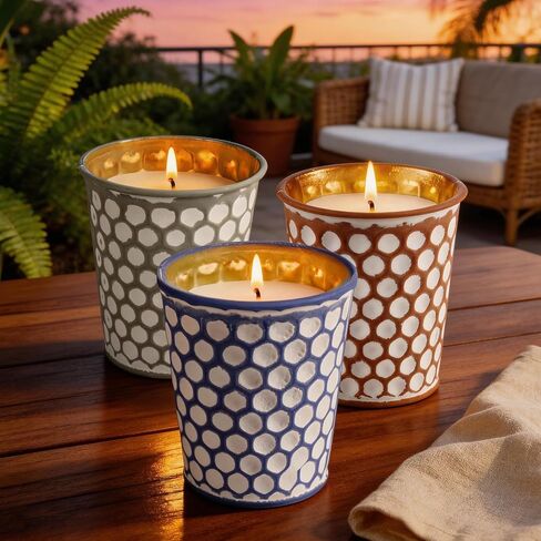 Citronella Candles Outdoor,3 Pack 18OZ Lemongrass Scented Candle for Patio Decor,Natural Soy Wax Citronella Candle for Home Garden,Balcony,Family Gathering,Backyard & Camping in Saudi Arabia