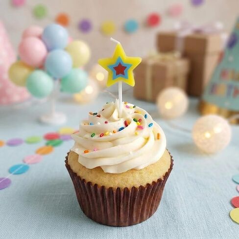 5 Pack Colorful Star Shaped Birthday Candles, Creative Cake Candles for Adult Birthday Party Decorations in Kuwait