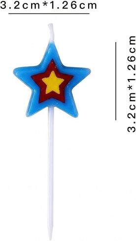 5 Pack Colorful Star Shaped Birthday Candles, Creative Cake Candles for Adult Birthday Party Decorations in Kuwait