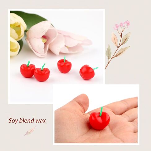 15 Pcs Red Cherry Cake Birthday Candles,Cute Fruit Shaped Candles,Mini Red Cherry Cake Candle with Soy Wax,Decorative Cupcake Toppers for Christmas Wedding Baby Shower Parties Table Gift Dessert Decor in Saudi Arabia