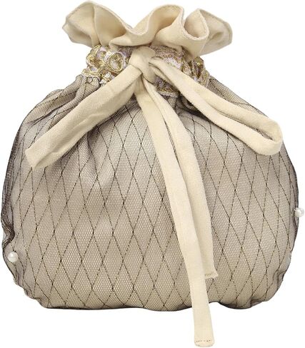 Renaissance Drawstring Belt Pouch Ren Faire Waist Bag Fanny Velvet Pack with Beads Coin Purse (Ivory) in Saudi Arabia