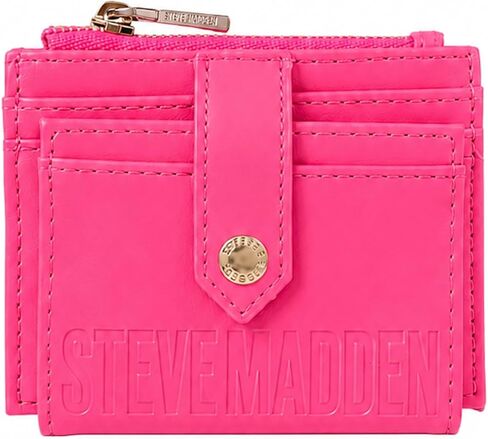 Steve Madden Bhayden Card Case Wallet with Zip Pocket & ID Window (Hot Pink) in Kuwait