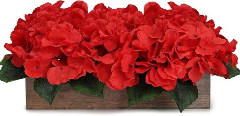 Pre-Made Flower Table Centerpiece, Artificial Hydrangea Arrangements Centerpieces Fake Flowers Decor Wood Tray with Faux Flower Wedding Room Kitchen Farmhouse Indoor Office Party(Navy Blue) in Saudi Arabia
