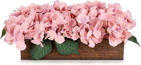 Pre-Made Flower Table Centerpiece, Artificial Hydrangea Arrangements Centerpieces Fake Flowers Decor Wood Tray with Faux Flower Wedding Room Kitchen Farmhouse Indoor Office Party(Navy Blue) in Saudi Arabia