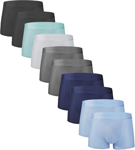 Men's Boxer Briefs with Mesh Panels, Boxers Ultra Breathable Quick-Dry Underwear Multipack,10-Pack in Saudi Arabia