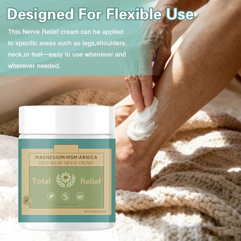 Total Relief Magnesium Soothing Cream Advanced nerve Comfort with Arnica, Menthol, MSM,Fast-Absorbing for Relief Joint, Feet, Hands, Legs, Muscles, and Waist, Natural Ingredient -4floz/114g in Saudi Arabia