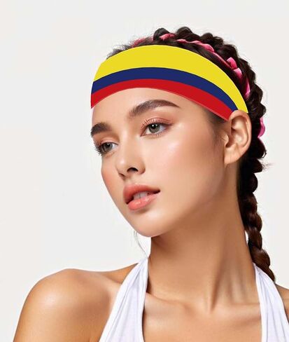 Colombia Flag Velvet Headband for Man Woman,Colombians Flag Non Slip Soft Head Band Bandana for Sport Travel Running Working Out in Saudi Arabia