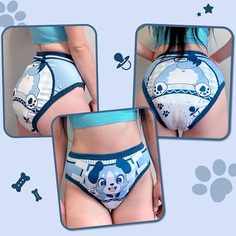 LittleForBig Soft Silky Underwear Comfortable Washable Reusable Adult Training Pants - Little Blue M in Kuwait