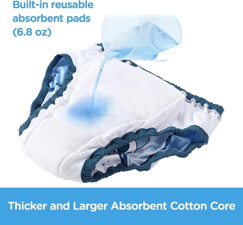 LittleForBig Soft Silky Underwear Comfortable Washable Reusable Adult Training Pants - Little Blue M in Kuwait