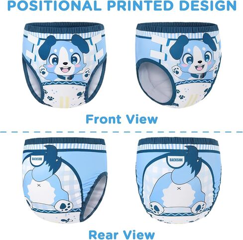 LittleForBig Soft Silky Underwear Comfortable Washable Reusable Adult Training Pants - Little Blue M in Kuwait