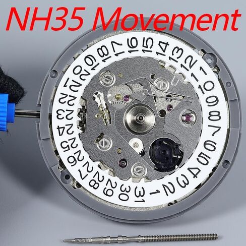 NH35 Automatic Mechanical Watch Movement (with Date Wheel) Free 1PCS Valve Stem Included Replacement Accessory in Saudi Arabia