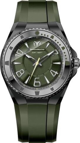 TechnoMarine Lusso Mare Men 44.00mm Stainless Steel Black Olive Green dial PC21 Quartz in Kuwait