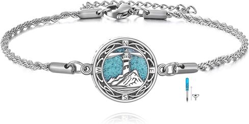 ONEFINITY Lighthouse Urn Bracelet For Ashes 925 Sterling Silver Ashes Bracelet Cremation Jewelry Gift (lighthouse urn 1) in Kuwait