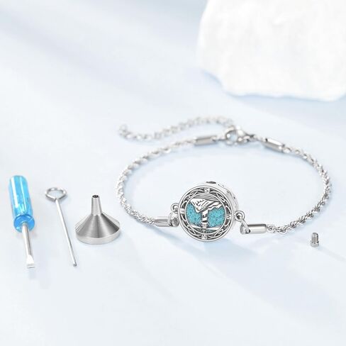 ONEFINITY Lighthouse Urn Bracelet For Ashes 925 Sterling Silver Ashes Bracelet Cremation Jewelry Gift (lighthouse urn 1) in Kuwait