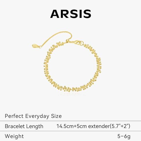 سوار ربط أنيق قابل للتكديس من ARSIS للنساء، سلسلة ربط ثعبان متعرجة مطلية بالذهب عيار 18 قيراط مع مشبك منزلق، مجوهرات طبقات قابلة للتعديل للاستخدام اليومي في المكتب الصيفي وحفلات العطلات in Kuwait