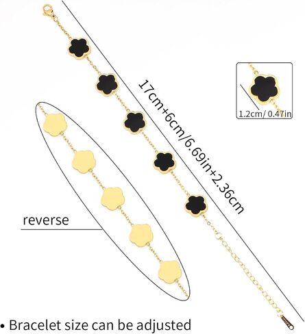 18K Gold Plated Clover Lucky Bracelet for Women Four Leaf Link Bracelets Stainless Steel Trendy Jewelry Gifts in Kuwait