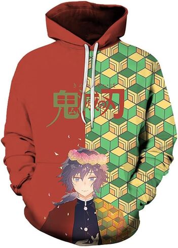 Anime Graphic Hoodies for Men Women Long Sleeve Pullover Sweatshirt Teen Boys Girls Cosplay 3D Print Hooded Sweater in Saudi Arabia