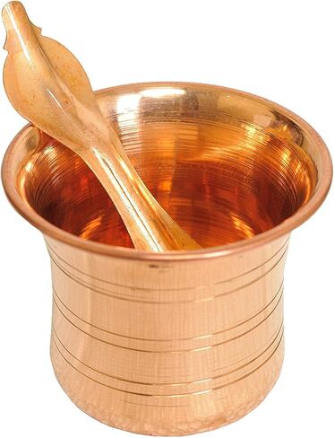 Copper Pot Traditional India Pancha Patra Udharini with Achmani in Kuwait