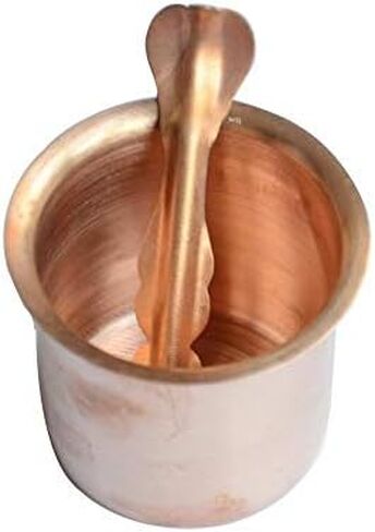 Copper Pot Traditional India Pancha Patra Udharini with Achmani in Kuwait