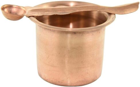Copper Pot Traditional India Pancha Patra Udharini with Achmani in Kuwait