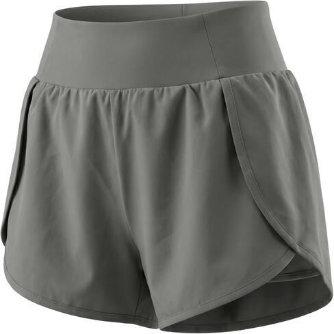 Women's High Waisted Running Shorts Quick Dry Athletic Shorts with Liner in Saudi Arabia
