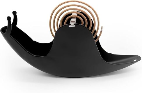 Mosquito Coil Holder, Snail Design, 6.8 Inch Incense Burner, Black, for Indoor Outdoor Use in Saudi Arabia