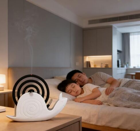 Mosquito Coil Holder, Snail Design, 6.8 Inch Incense Burner, Black, for Indoor Outdoor Use in Saudi Arabia