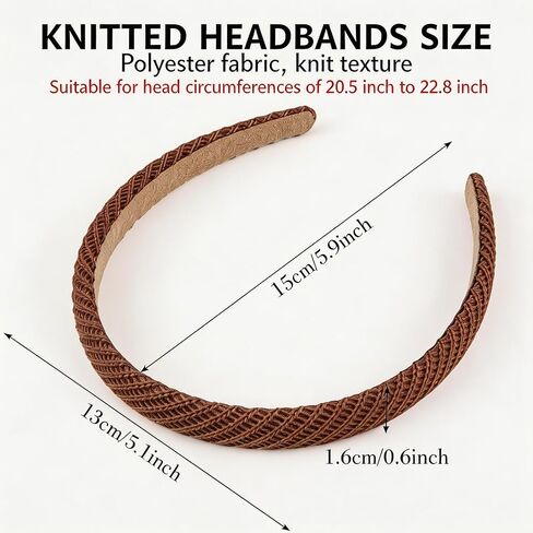 Lahnie 5 Pack Thin Headbands for Women, No Pressure No Headache Comfortable Hairbands Non Slip Skinny Knitted Headbands for Women's Hair, Cute Neutral Color Hair Accessories in Kuwait
