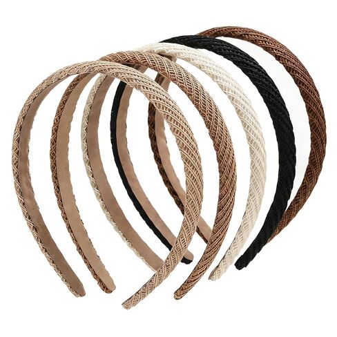 Lahnie 5 Pack Thin Headbands for Women, No Pressure No Headache Comfortable Hairbands Non Slip Skinny Knitted Headbands for Women's Hair, Cute Neutral Color Hair Accessories in Kuwait