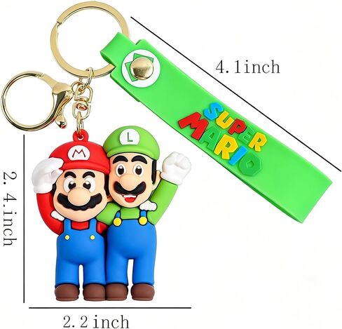6Pcs Cute Mario Keychains, Super Brothers Keychain, Cartoon Bag Charms Car Keys, Party Favors for Boys and Girls in Saudi Arabia