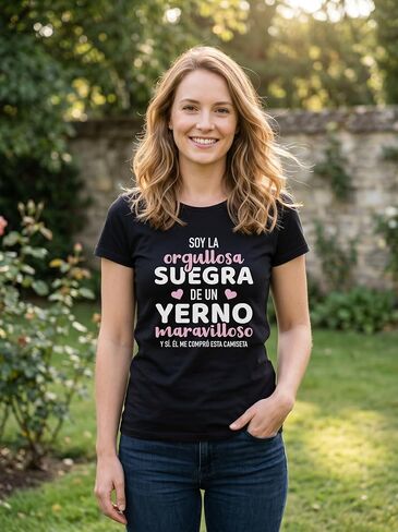 Black, Spanish Text Graphic T-Shirt, Soft Knit Fabric, Casual in Kuwait