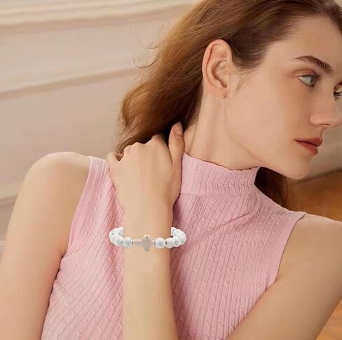Holy Land Inspired Cross Bracelet – Stretch Elastic Christian Wristband for Men & Women – Spiritual Jewelry Gift in Saudi Arabia